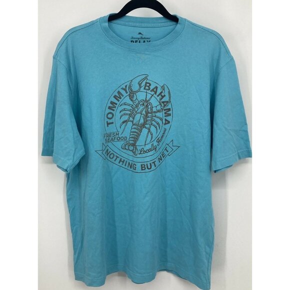 Tommy Bahama Other - Tommy Bahama Men T-Shirt Tee Shirt Size Medium M Blue Lobster Nothing But Net B5